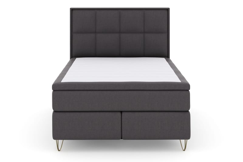 Select No 4 Komplett Sängpaket 140x200 Fast - Mörkgrå/Metall V-form - Möbler - Sovrum - Sängar - Kontinentalsängar