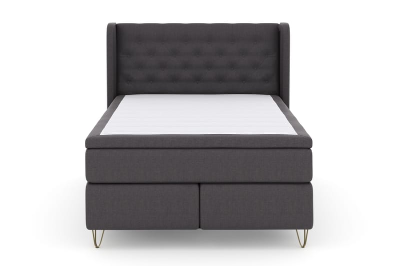 Select No 4 Komplett Sängpaket 140x200 Fast, Mörkgrå/Metall V-form
