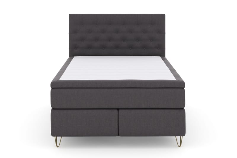 Select No 4 Komplett Sängpaket 140x200 Fast, Mörkgrå/Metall V-form