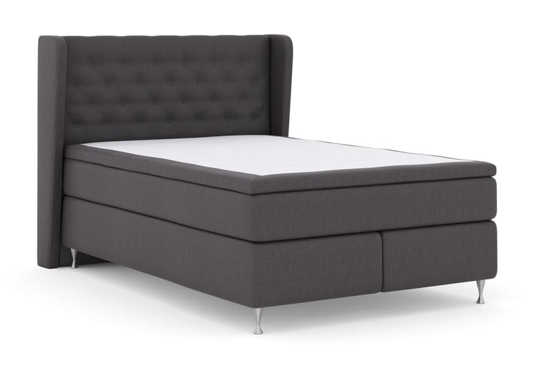 Select No 4 Komplett Sängpaket 140x200 Fast - Mörkgrå/Silver - Möbler - Sovrum - Sängar - Kontinentalsängar