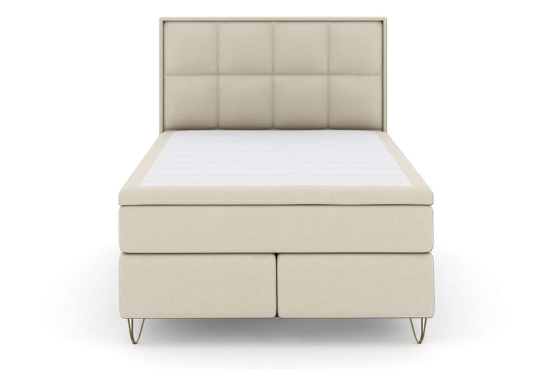 Select No 4 Komplett Sängpaket 140x200 Fast/Medium, Beige/Metall V-form