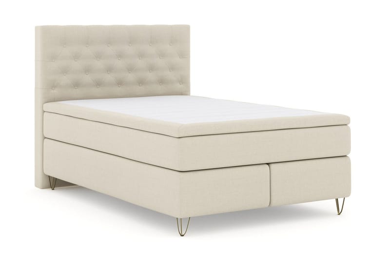 Select No 4 Komplett Sängpaket 140x200 Fast/Medium - Beige/Metall V-form - Möbler - Sovrum - Sängar - Kontinentalsängar