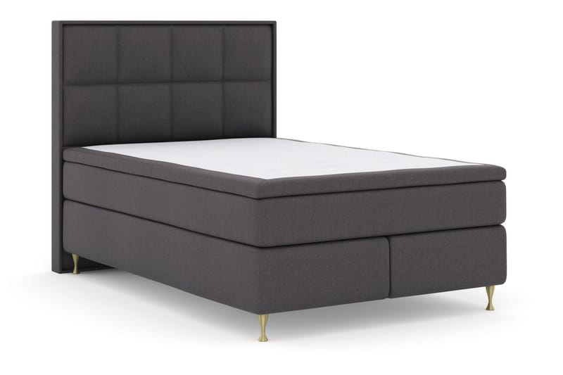 Select No 4 Komplett Sängpaket 140x200 Fast/Medium - Mörkgrå/Guld - Möbler - Sovrum - Sängar - Kontinentalsängar