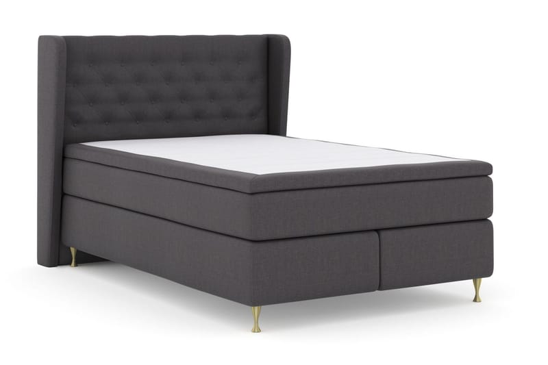 Select No 4 Komplett Sängpaket 140x200 Fast/Medium - Mörkgrå/Guld - Möbler - Sovrum - Sängar - Kontinentalsängar