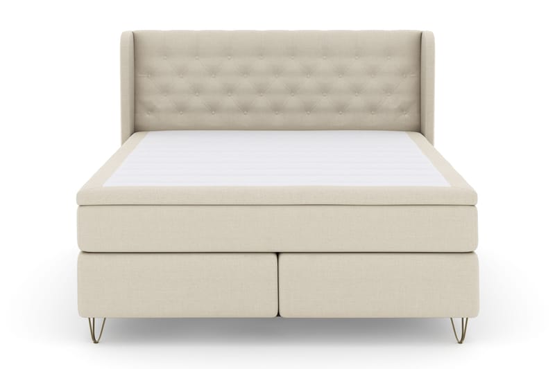 Select No 4 Komplett Sängpaket 180x200 Fast - Beige/Metall V-form - Möbler - Sovrum - Sängar - Kontinentalsängar