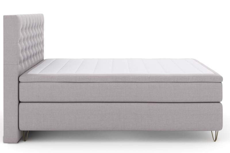 Select No 4 Komplett Sängpaket 180x200 Fast - Ljusgrå/Metall V-form - Möbler - Sovrum - Sängar - Kontinentalsängar