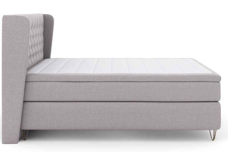 Select No 4 Komplett Sängpaket 180x200 Fast - Ljusgrå/Metall V-form - Möbler - Sovrum - Sängar - Kontinentalsängar