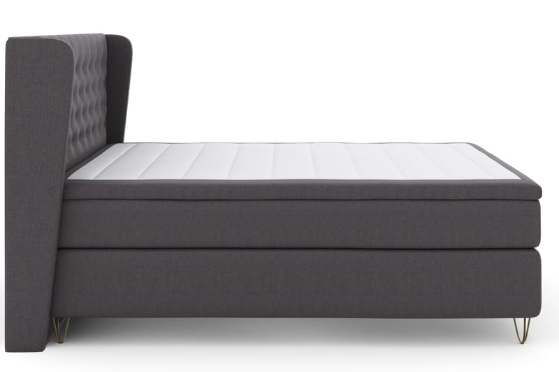 Select No 4 Komplett Sängpaket 180x200 Fast - Mörkgrå/Metall V-form - Möbler - Sovrum - Sängar - Kontinentalsängar