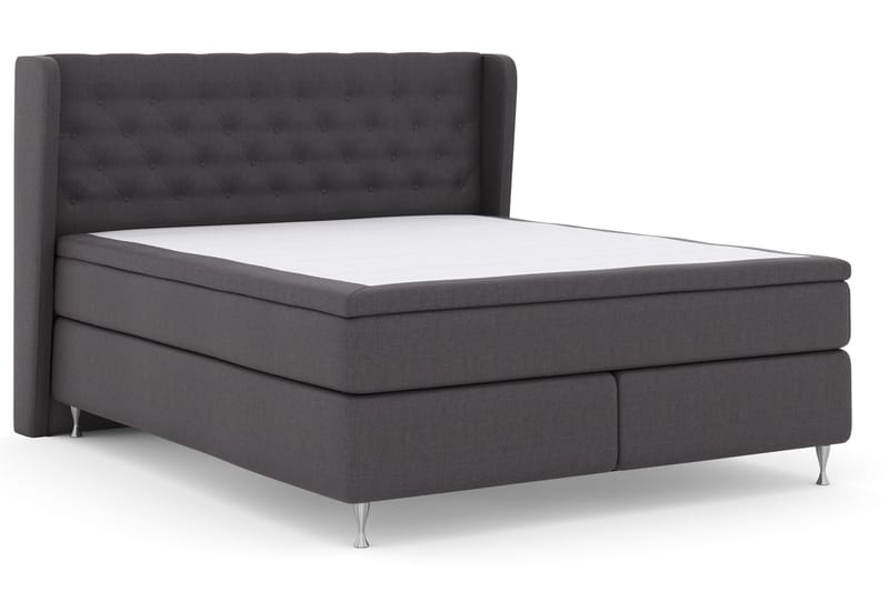 Select No 4 Komplett Sängpaket 180x200 Fast - Mörkgrå/Silver - Möbler - Sovrum - Sängar - Kontinentalsängar