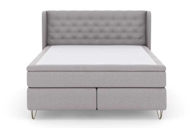 Select No 4 Komplett Sängpaket 180x200 Fast/Medium, Ljusgrå/Metall V-form