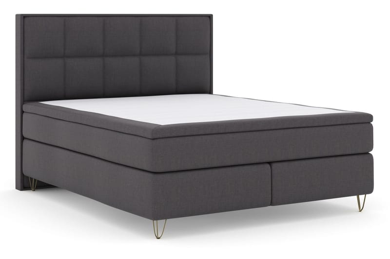 Select No 4 Komplett Sängpaket 180x200 Fast/Medium - Mörkgrå/Metall V-form - Möbler - Sovrum - Sängar - Kontinentalsängar