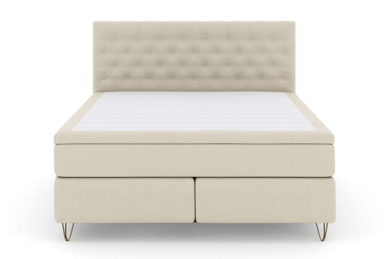Select No 4 Kontinentalsäng 210x210 Fast/Medium - Beige/Metall V-Form - Möbler - Sovrum - Sängar - Kontinentalsängar