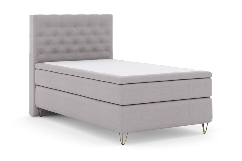 Select No 5 Komplett Sängpaket 120x200 Fast Watergel - Ljusgrå/Metall V-form - Möbler - Sovrum - Sängar - Kontinentalsängar