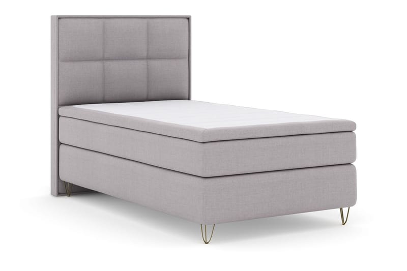 Select No 5 Komplett Sängpaket 120x200 Fast Watergel - Ljusgrå/Metall V-form - Möbler - Sovrum - Sängar - Kontinentalsängar