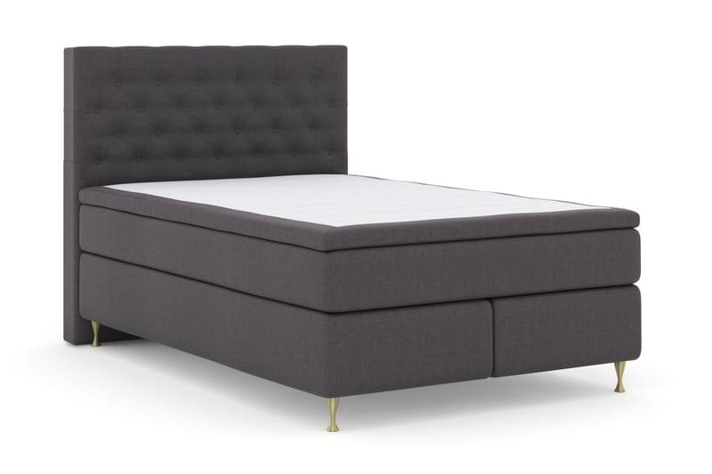 Select No 5 Komplett Sängpaket 140x200 Fast Watergel - Mörkgrå/Guld - Möbler - Sovrum - Sängar - Kontinentalsängar