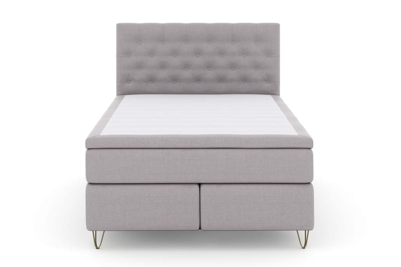 Select No 5 Komplett Sängpaket 140x200 Fast/Medium Latex - Ljusgrå/Metall V-form - Möbler - Sovrum - Sängar - Kontinentalsängar