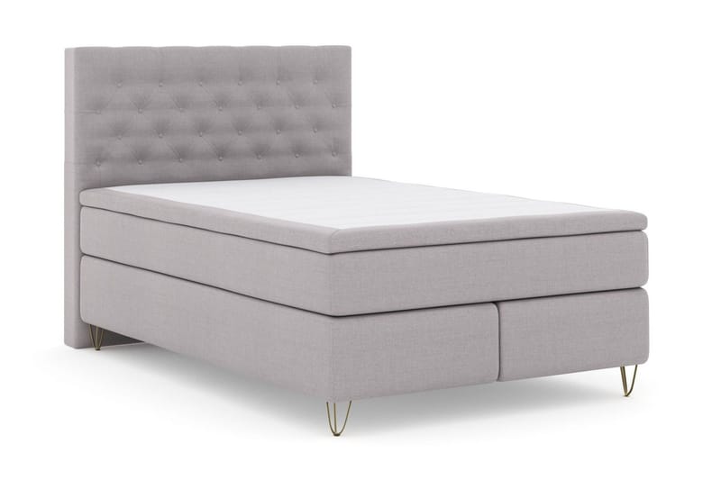 Select No 5 Komplett Sängpaket 140x200 Fast/Medium Latex - Ljusgrå/Metall V-form - Möbler - Sovrum - Sängar - Kontinentalsängar