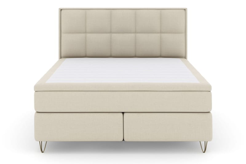 Select No 5 Komplett Sängpaket 210x210 Fast/Medium Watergel - Beige/Metall V-form - Möbler - Sovrum - Sängar - Kontinentalsängar