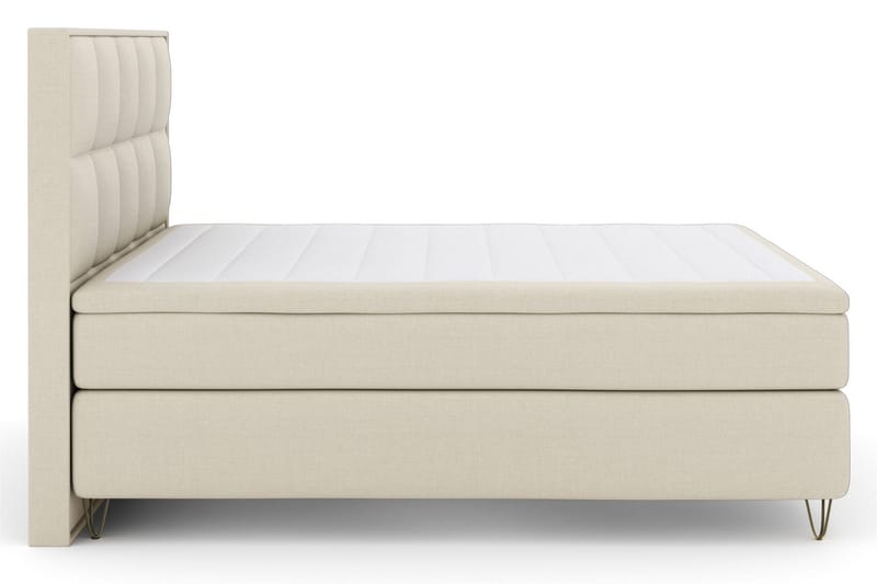 Select No 5 Komplett Sängpaket 210x210 Fast/Medium Watergel, Beige/Metall V-form