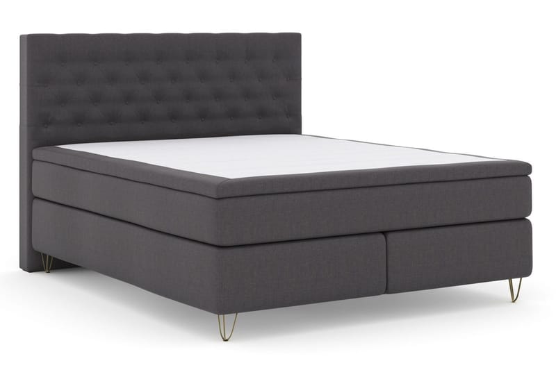 Select No 5 Kontinentalsäng 160x200 Fast Latex - Mörkgrå/Metall V-Form - Möbler - Sovrum - Sängar - Kontinentalsängar