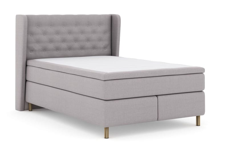 Select No 6 Komplett Sängpaket 140x200 Fast/Medium Watergel - Ljusgrå/Koppar - Möbler - Sovrum - Sängar - Kontinentalsängar