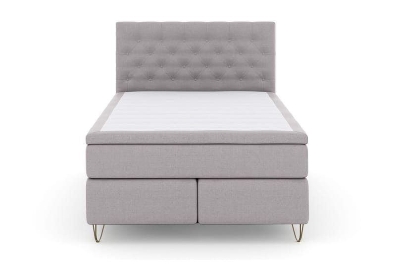Select No 6 Komplett Sängpaket 140x200 Fast/Medium Watergel, Ljusgrå/Metall V-form