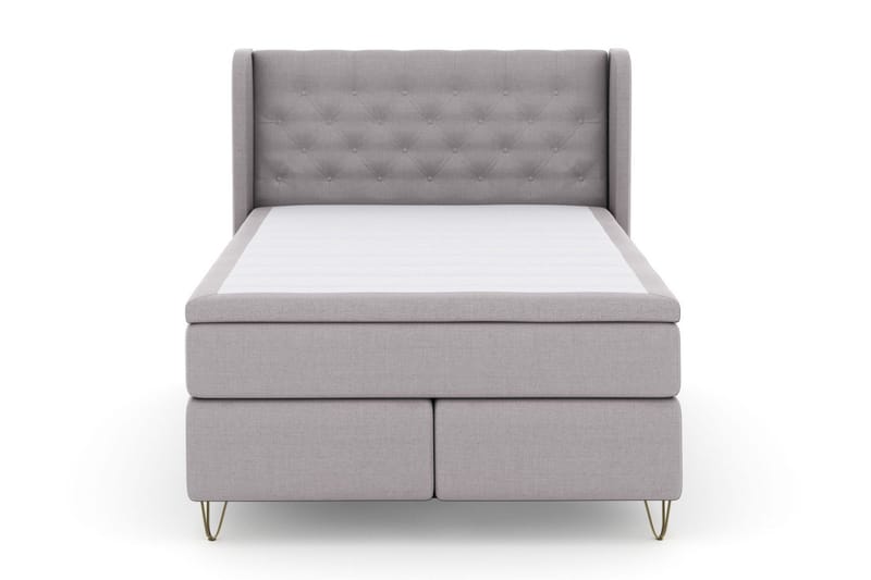 Select No 6 Komplett Sängpaket 140x200 Fast/Medium Watergel - Ljusgrå/Metall V-form - Möbler - Sovrum - Sängar - Kontinentalsängar
