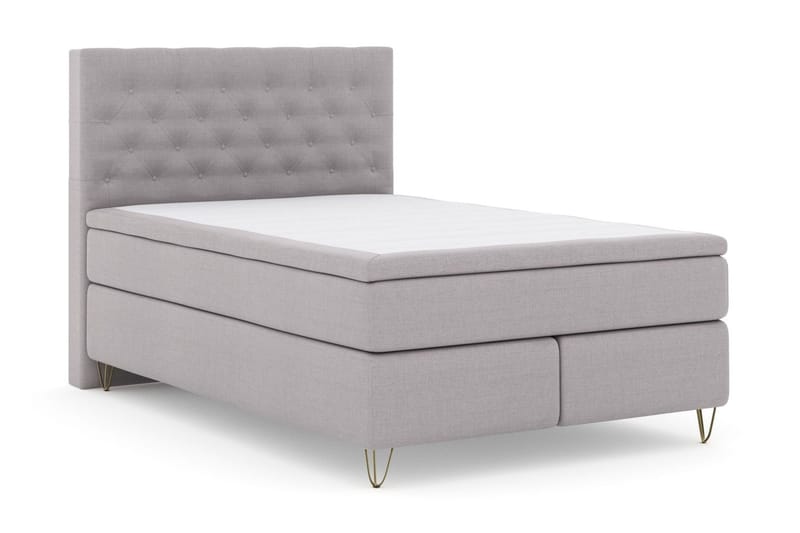 Select No 6 Komplett Sängpaket 140x200 Fast/Medium Watergel - Ljusgrå/Metall V-form - Möbler - Sovrum - Sängar - Kontinentalsängar