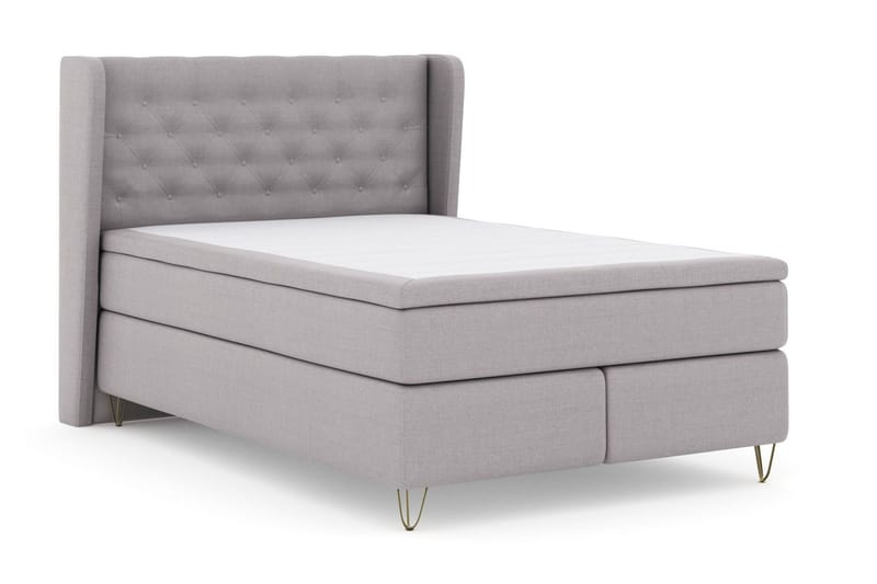 Select No 6 Komplett Sängpaket 140x200 Fast/Medium Watergel - Ljusgrå/Metall V-form - Möbler - Sovrum - Sängar - Kontinentalsängar