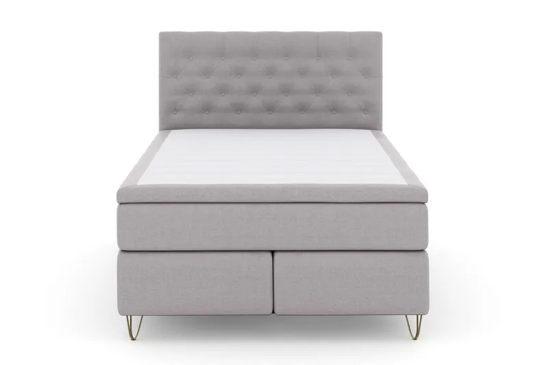 Select No 6 Komplett Sängpaket 140x200 F/M Latex/Memory, Ljusgrå/Metall V-form