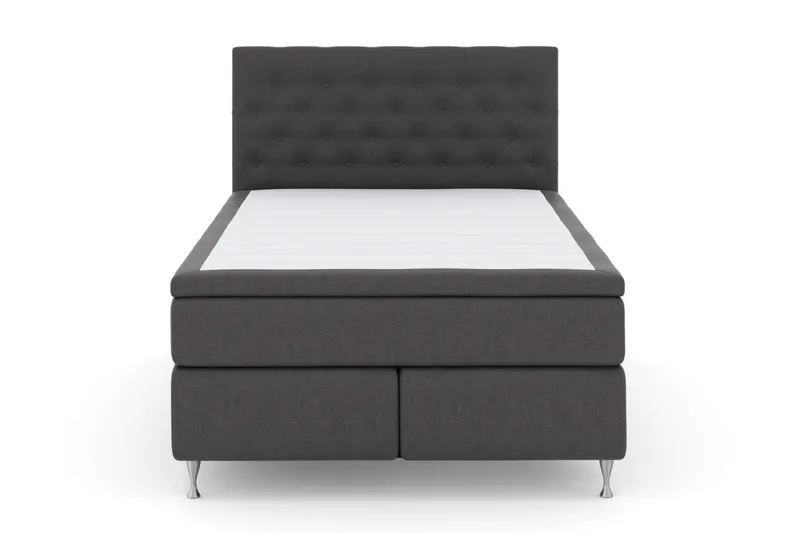 Select No 6 Komplett Sängpaket 140x200 Medium Memory/Pocket, Mörkgrå/Silver