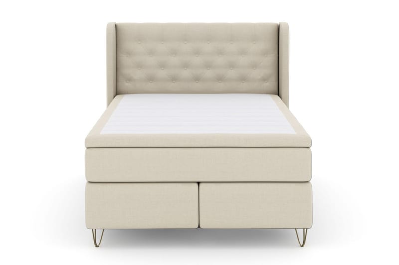 Select No 6 Komplett Sängpaket 160x200 Medium Memory/Pocket - Beige/Metall V-form - Möbler - Sovrum - Sängar - Kontinentalsängar
