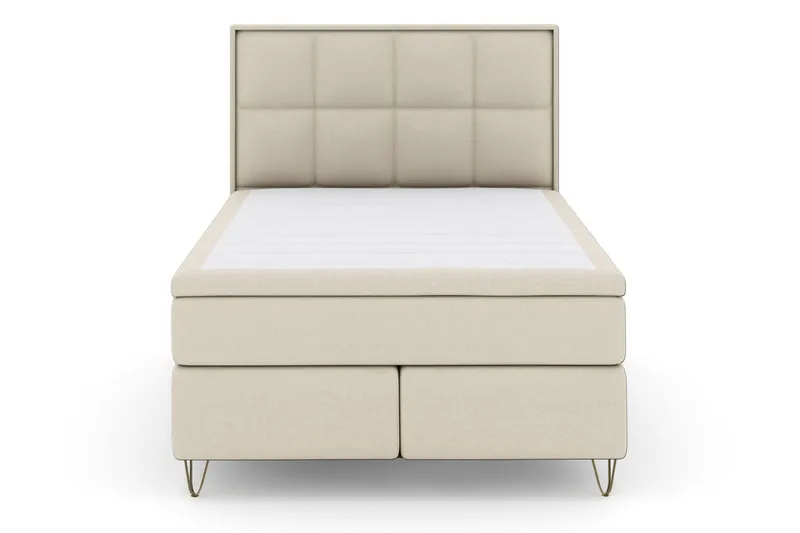Select No 6 Komplett Sängpaket 160x200 Medium Watergel, Beige/Metall V-form