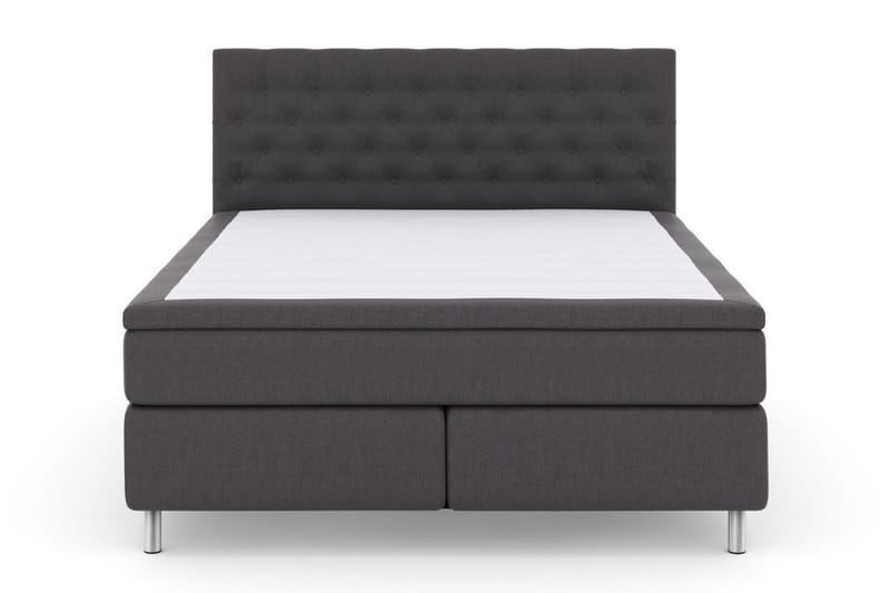 Select No 6 Komplett Sängpaket 210x210 Fast Latex/Memory, Mörkgrå/Metall
