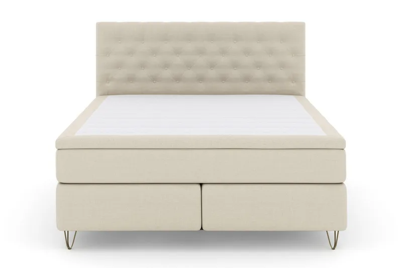 Select No 6 Kontinentalsäng 210x210 Fast/Medium Watergel - Beige/Metall V-Form - Möbler - Sovrum - Sängar - Kontinentalsängar