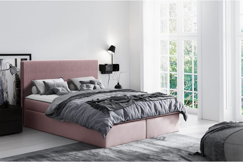 SINGSTAD Kontinentalsäng med Förvaring 120x200 Rosa - Rosa - Möbler - Sovrum - Sängar - Kontinentalsängar