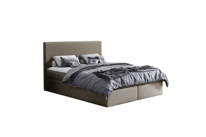 SINGSTAD Kontinentalsäng med Förvaring 200x200 Beige - Beige - Möbler - Sovrum - Sängar - Kontinentalsängar