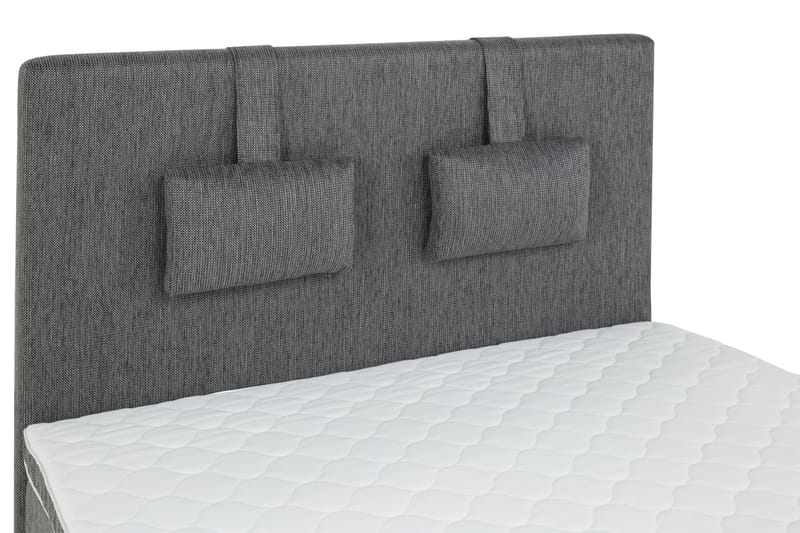 SINNEBO Sängpaket 120 Konstläder/Tyg Sockel Svart/Ljusgrå - Komplett Sängpaket - Kontinentalsängar