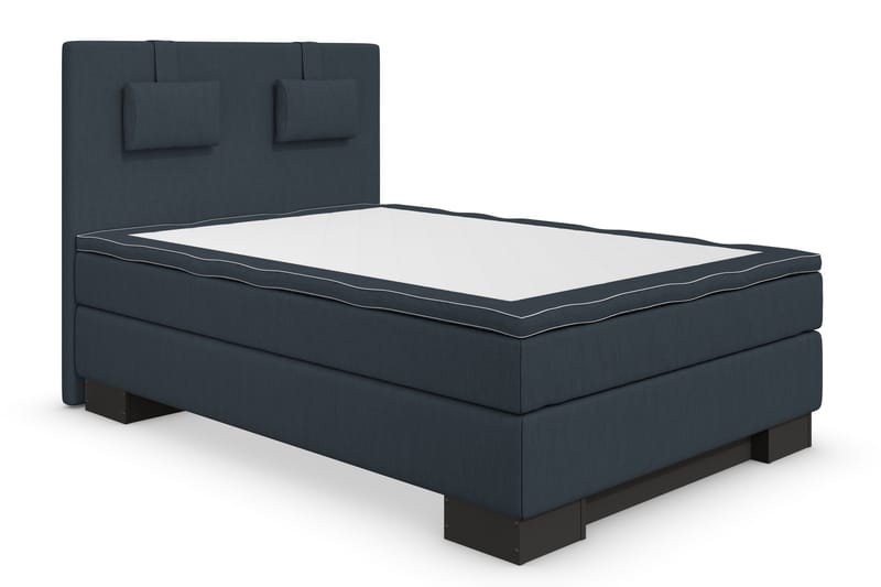 SINNEBO Sängpaket 120 Mörkblå/Svart Sockel - Komplett Sängpaket - Kontinentalsängar