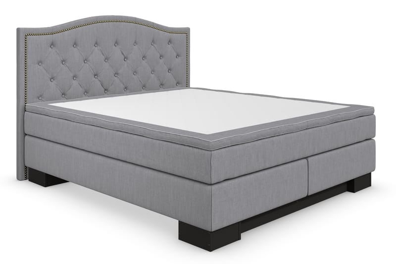 SINNEBO Sängpaket 160x210 + KYRAN Gavel Toppad Ljusgrå - Komplett Sängpaket - Kontinentalsängar