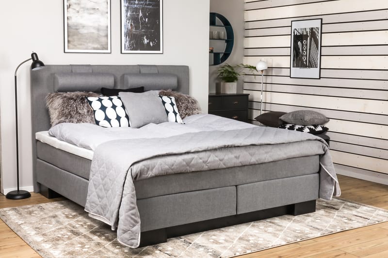 SINNEBO Sängpaket 210x210 Ljusgrå - Möbler - Sovrum - Sängar - Komplett Sängpaket