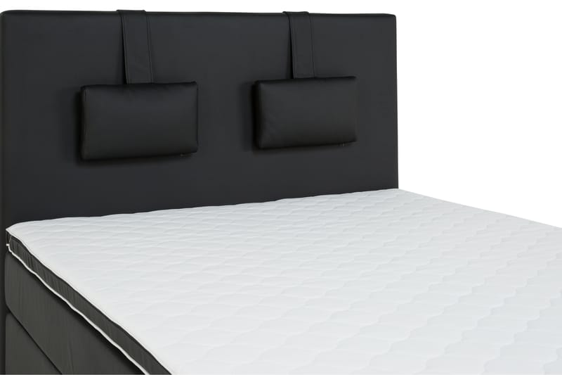 SINNEBO Sängpaket120 Svart PU Ek Fyrkant - Komplett Sängpaket - Kontinentalsängar