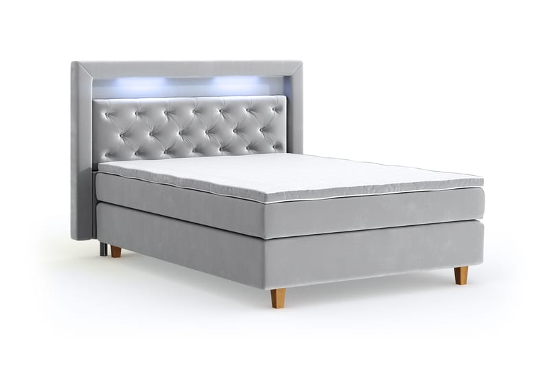 SINNEBO Velvet Sänkypaketti 120x200 - Ljusgrå - Möbler - Sovrum - Sängar - Komplett Sängpaket