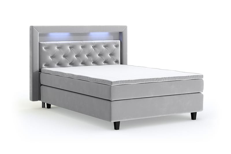 SINNEBO Velvet Sänkypaketti 140x200 - Ljusgrå - Möbler - Sovrum - Sängar - Komplett Sängpaket