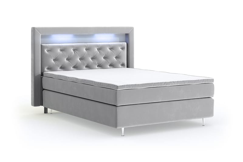 SINNEBO Velvet Sänkypaketti 140x200 - Ljusgrå - Möbler - Sovrum - Sängar - Komplett Sängpaket