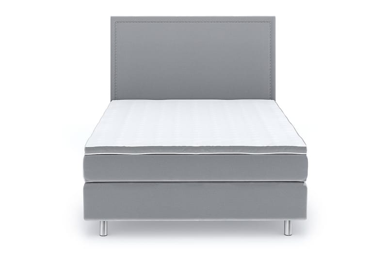 SINNEBO Velvet Sänkypaketti 140x200 - Ljusgrå - Komplett Sängpaket - Kontinentalsängar