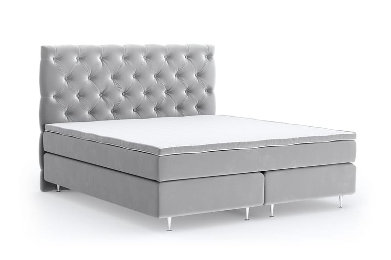 SINNEBO Velvet Sänkypaketti 160x200 - Ljusgrå - Möbler - Sovrum - Sängar - Komplett Sängpaket