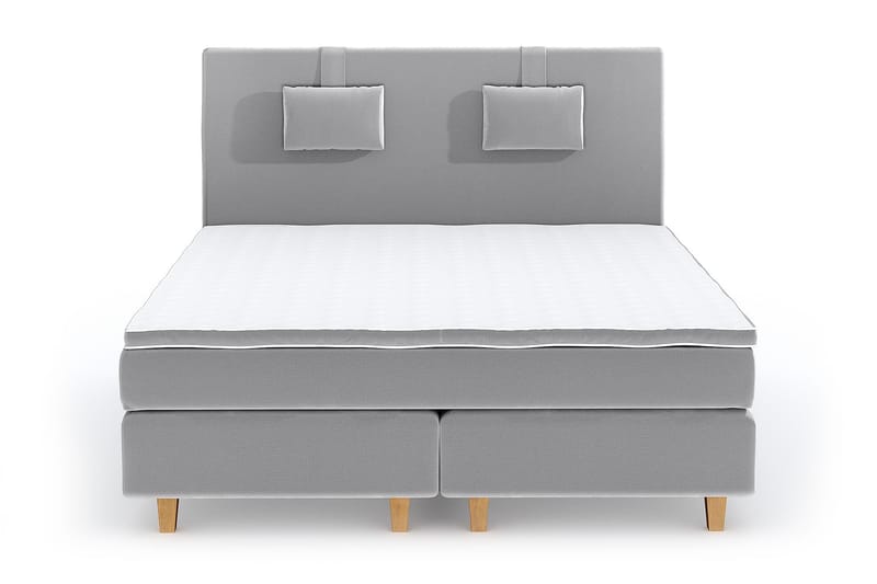 SINNEBO Velvet Sänkypaketti 160x200 - Ljusgrå - Komplett Sängpaket - Kontinentalsängar
