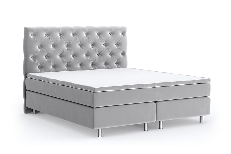 SINNEBO Velvet Sänkypaketti 160x200 - Ljusgrå - Möbler - Sovrum - Sängar - Komplett Sängpaket