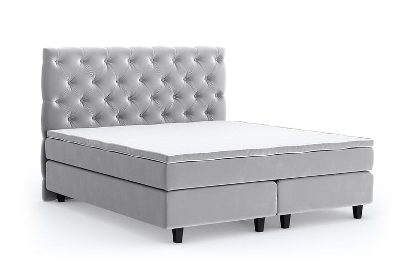 SINNEBO Velvet Sänkypaketti 160x200 - Ljusgrå - Möbler - Sovrum - Sängar - Komplett Sängpaket